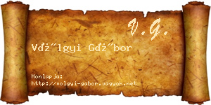 Völgyi Gábor névjegykártya